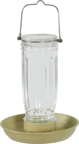 Mangeoire oiseaux du jardin verre/métal 16x16x28cm lichen ZOLUX