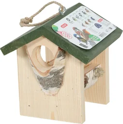 Mangeoire oiseaux du jardin hut bois l 20x21x21cm vert ZOLUX