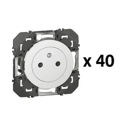 Lot de 40 prises à composer Dooxie, LEGRAND, blanc