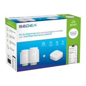 Kit de demarrage tetes thermostatiques connectees avec box Enki Connect, SEDEA