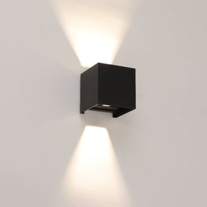 Applique extérieur Roxbury LED 850LM 4000K IP54 métal noir, jeux de lumière avec diffuseur réglable, INSPIRE