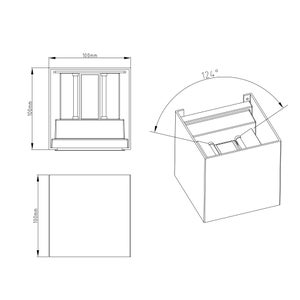 Applique extérieur Roxbury LED 850LM 4000K IP54 métal noir, jeux de lumière avec diffuseur réglable, INSPIRE