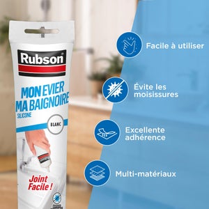 Mastic silicone cuisine/bain blanc RUBSON tube 50 ml