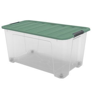 Boîte recyclée SPACEO vert / transparent, 110L, H.39.5 x l.79.5 x P.50 cm