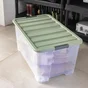 Boîte recyclée SPACEO vert / transparent, 110L, H.39.5 x l.79.5 x P.50 cm