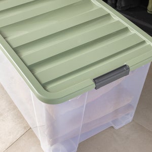 Boîte recyclée SPACEO vert / transparent, 110L, H.39.5 x l.79.5 x P.50 cm