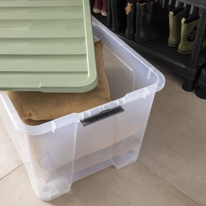 Boîte recyclée SPACEO vert / transparent, 110L, H.39.5 x l.79.5 x P.50 cm