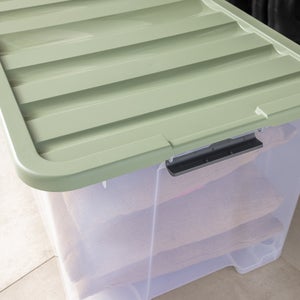 Boîte recyclée SPACEO vert / transparent, 110L, H.39.5 x l.79.5 x P.50 cm