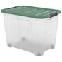 Boîte recyclée SPACEO vert / transparent, 60L, H.41 x l.55 x P.39 cm