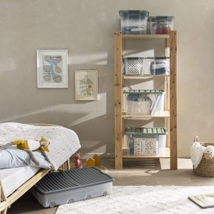 Boîte recyclée SPACEO vert / transparent, 60L, H.41 x l.55 x P.39 cm