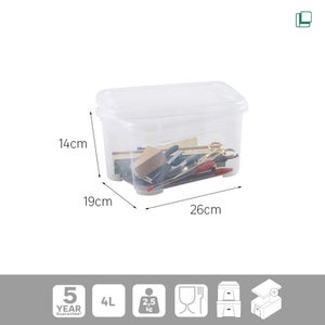 Boite transparente 4l h.14 x l.26 x p.19 cm