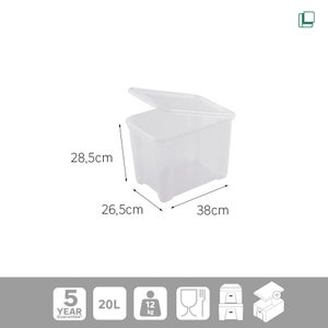 Boite transparente 20l h.28.5 x l.38 x p.26.5 cm