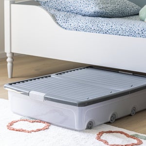 Dessous de lit gris / blanc 55l h.16.5 x l.79 x p.58 cm