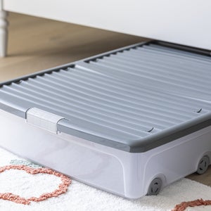 Dessous de lit gris / blanc 55l h.16.5 x l.79 x p.58 cm