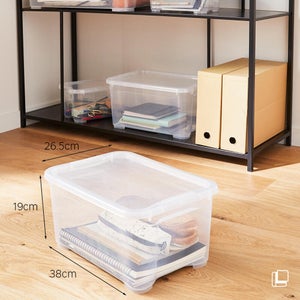 Boite transparente 14l h.19 x l.38 x p.26.5 cm