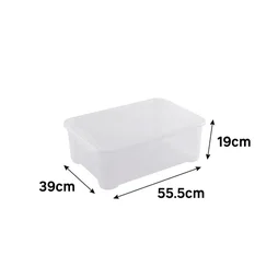 Boite transparente 30l h.19 x l.55.5 x p.39 cm