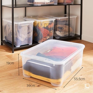Boite transparente 30l h.19 x l.55.5 x p.39 cm