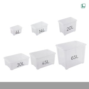 Boite transparente 30l h.19 x l.55.5 x p.39 cm