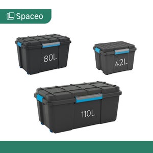 Malle hermetique spaceo noir 80l h.46 x l.73.5 x p.44.5 cm