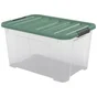 Boîte recyclée SPACEO vert / transparent, 45L, H.30.5 x l.55 x P.39 cm