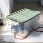 Boîte recyclée SPACEO vert / transparent, 45L, H.30.5 x l.55 x P.39 cm