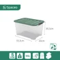 Boîte recyclée SPACEO vert / transparent, 44L, H.30.5 x l.55 x P.39 cm