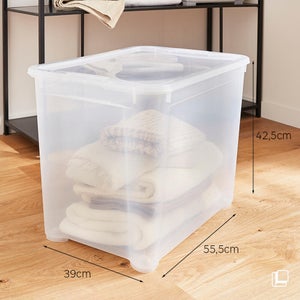 Boite transparente 65l h.42.5 x l.55.5 x p.39 cm