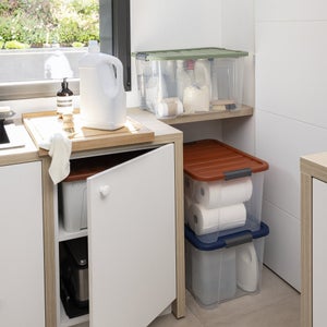 Lot de 3 boîtes recyclées SPACEO multicouleur, 45L, H.30.5 x l.55 x P.39 cm