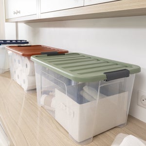 Lot de 3 boîtes recyclées SPACEO multicouleur, 45L, H.30.5 x l.55 x P.39 cm
