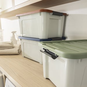 Lot de 3 boîtes recyclées SPACEO multicouleur, 24L, H.23 x l.45 x P.34 cm