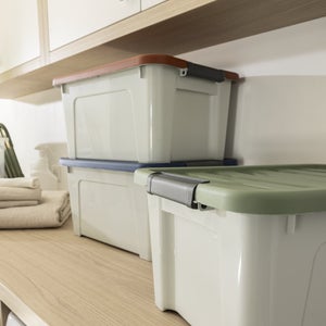Lot de 3 boîtes recyclées SPACEO multicouleur, 24L, H.23 x l.45 x P.34 cm