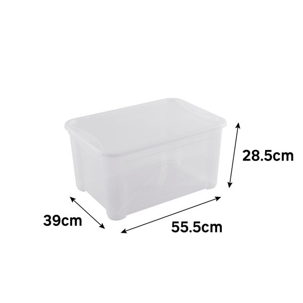 Boite transparente 45l h.28.5 x l.55.5 x p.39 cm