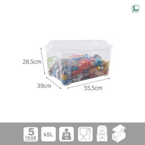 Boite transparente 45l h.28.5 x l.55.5 x p.39 cm