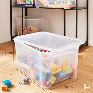 Boite transparente 45l h.28.5 x l.55.5 x p.39 cm