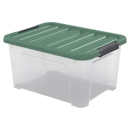Boîte recyclée SPACEO vert / transparent, 24L, H.23 x l.45 x P.34 cm