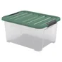 Boîte recyclée SPACEO vert / transparent, 24L, H.23 x l.45 x P.34 cm