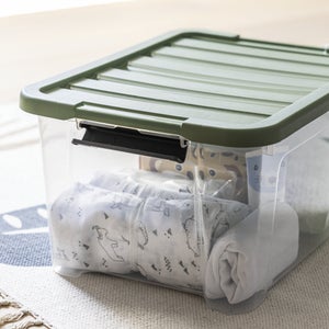 Boîte recyclée SPACEO vert / transparent, 24L, H.23 x l.45 x P.34 cm