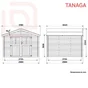 Abri de jardin bois TANAGA NATERIAL Ep.28 mm, 8.88 m²