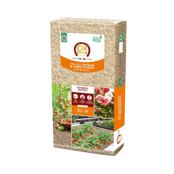 Paille chanvre or brun 100l
