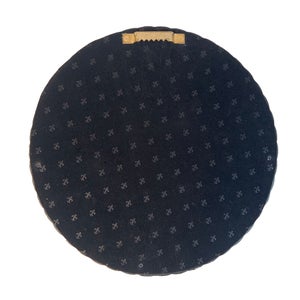 Miroir rond résine noir Fleur diam.26 cm