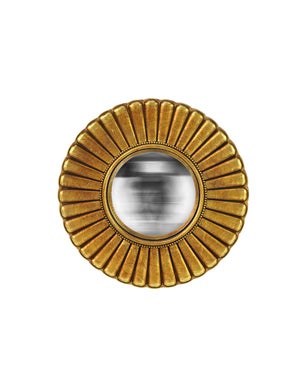 Miroir rond résine doré Fleur diam.20 cm