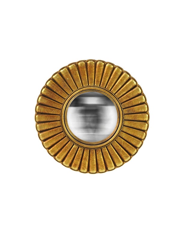 Miroir rond résine doré Fleur diam.20 cm