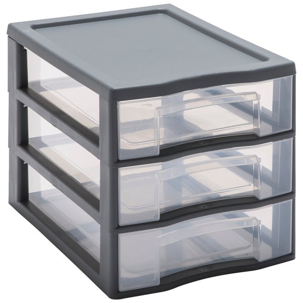 Tour de rangement recyclée A4 SPACEO, 3 tiroirs