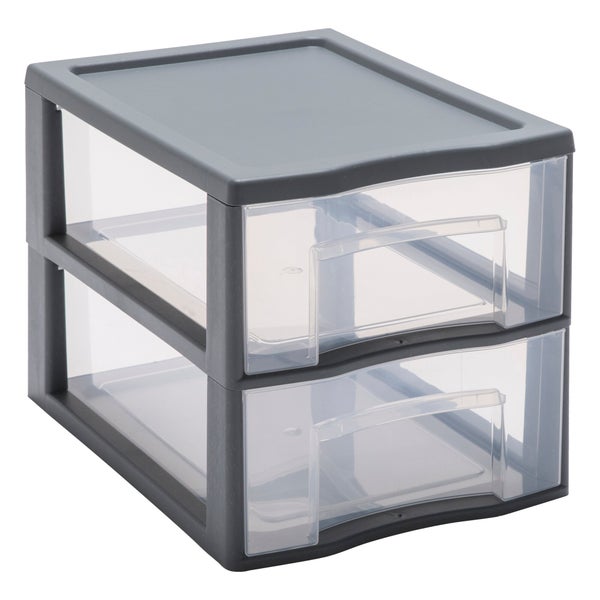 Tour de rangement recyclée A4 SPACEO, 2 tiroirs