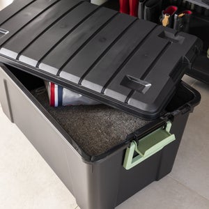 Malle recyclée SPACEO vert / noir, 75L, H.35 x l.78 x P.39.5 cm