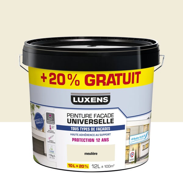 Peinture facade universelle 12 ans luxens 10l+20% gratuit meuliere