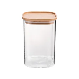 Bocal hermétique en verre et hêtre, DELINIA 1L