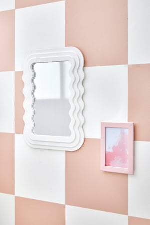 Miroir rectangulaire mdf blanc Ondule, l.29 x H.40 cm