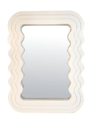 Miroir rectangulaire mdf blanc Ondule, l.29 x H.40 cm