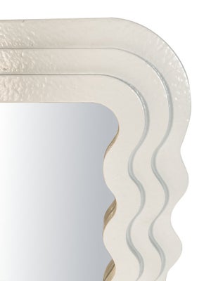 Miroir rectangulaire mdf blanc Ondule, l.29 x H.40 cm